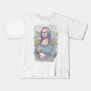 Mona Lisa Smile / La Gioconda / Leonardo Da Vinci / Abstract Fan Art Kids T-Shirt